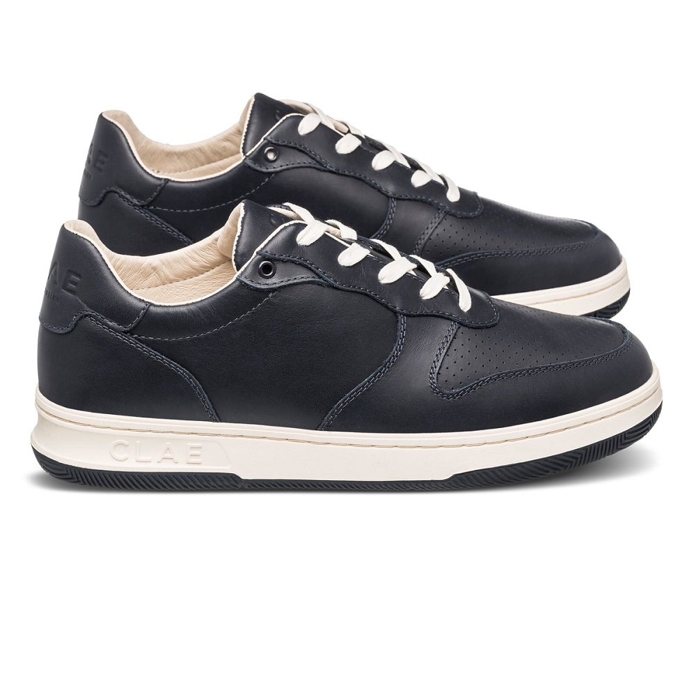 CLAE MALONE Shoes Mens USA456-S89 In Deep Navy Leather